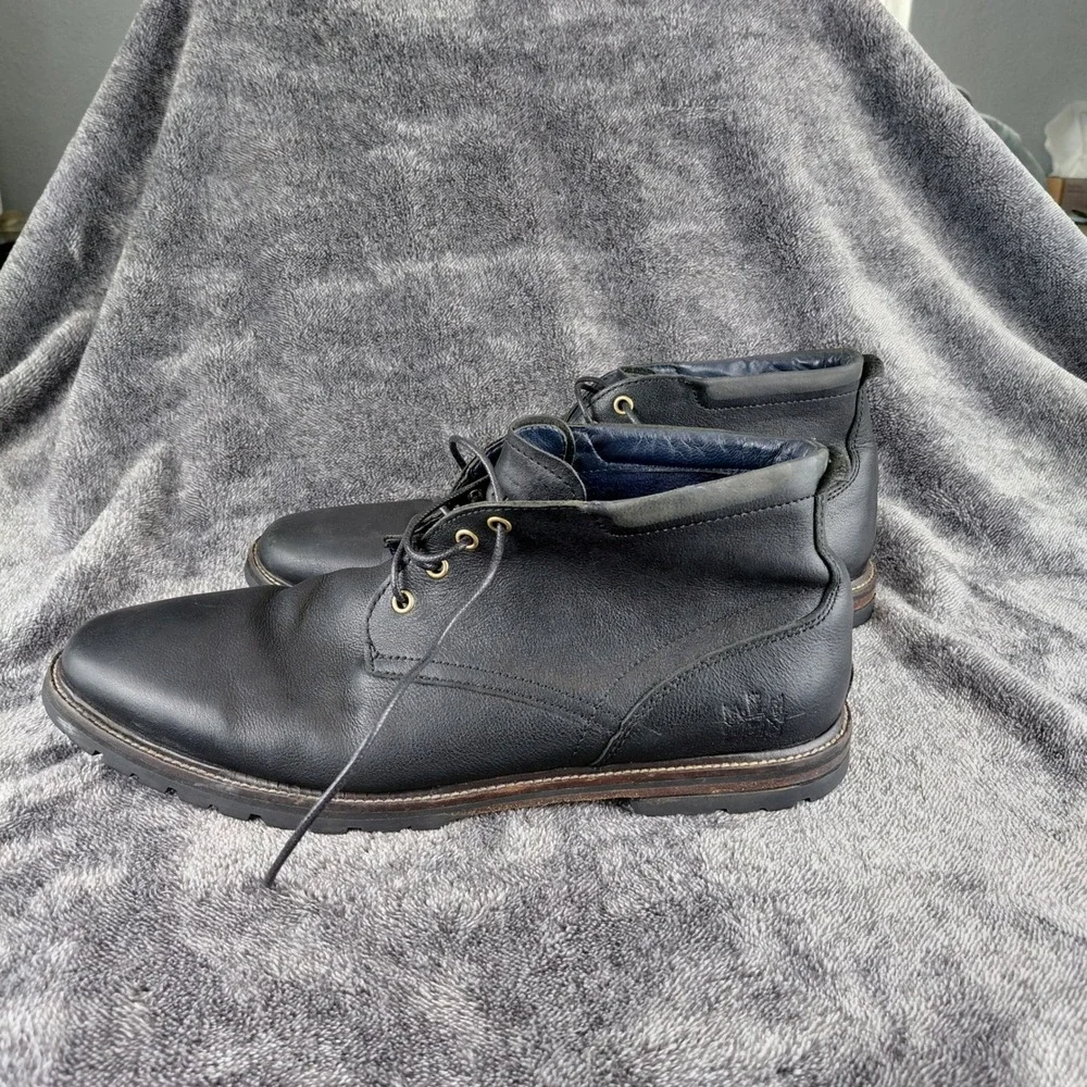 Cole Haan Kennedy Chukka Boots‎ Mens 11M Black Leather Lace Up Lug Sole C28338